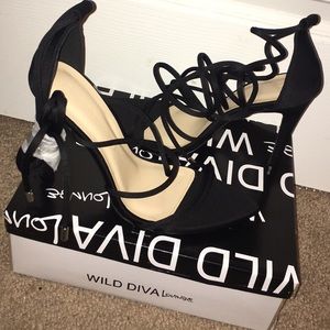 Black strappy heels